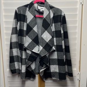 BB Dakota Open Front Plaid Jacket Sz XL